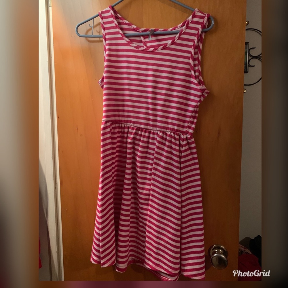 Pink and White striped dress